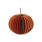 Recycled Paper Folding Honeycomb Pumpkin w/ Dried Natural Twig Stem, Orange Color