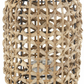 11.75 Inch Natural Water Hyacinth Grass Lantern with Glass Votive