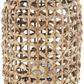 11.75 Inch Natural Water Hyacinth Grass Lantern with Glass Votive