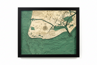 Cape May, New Jersey 3 D Nautical Wood Chart, Small, 16" x 20"
