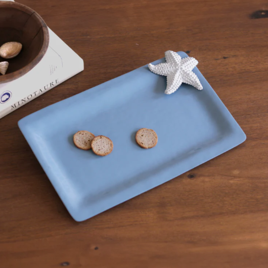 Thanni Rectangular Starfish Tray (Blue and White) ***