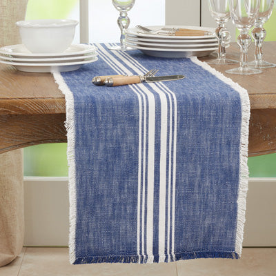 Striped Fringe Table Runner