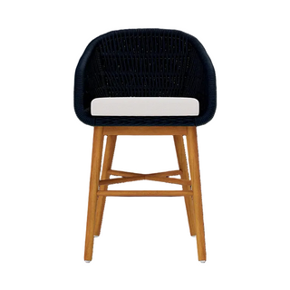 Jolie Counter Stool   Dark Navy Performance Rope/Natural Teak
