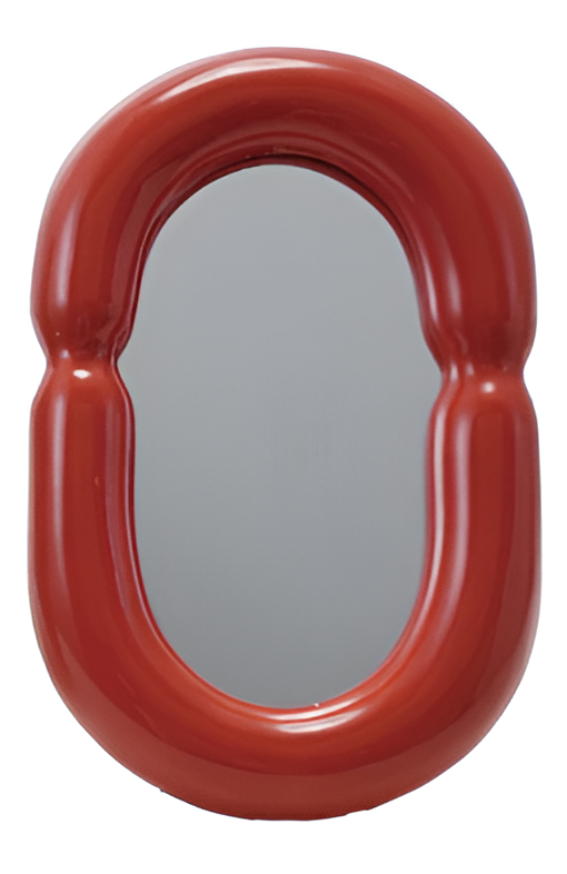 Ceramic Framed Mirror - Red