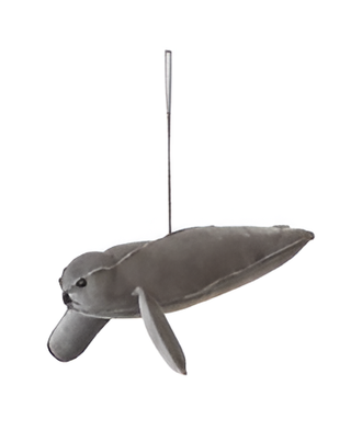 Handmade Cotton Velvet Seal/Walrus Ornament   Dark Grey
