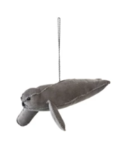 Handmade Cotton Velvet Seal/Walrus Ornament - Dark Grey