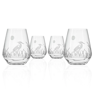 Heron 18oz Stemless Wine Tumbler Glass | Set of 4
