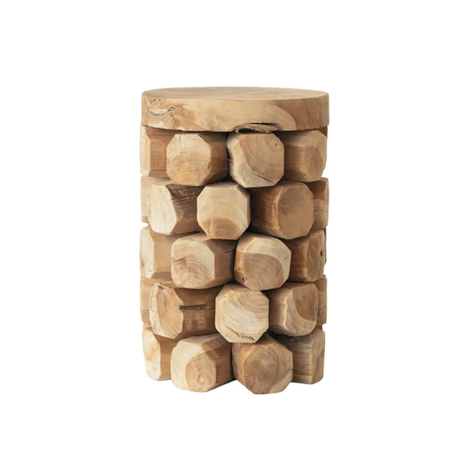 Teakwood Root Table/Stool, Natural