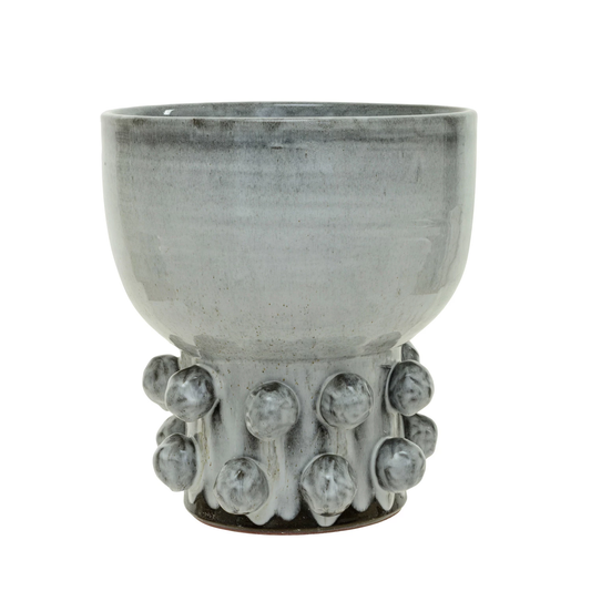 Terra-cotta Footed Vase w/ Raised Dots