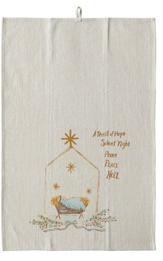 Cotton Printed Tea Towel with Holiday Image/Saying III ***
