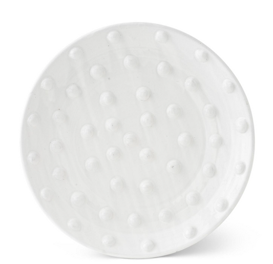 Glazed Plate with Raised Polka Dots