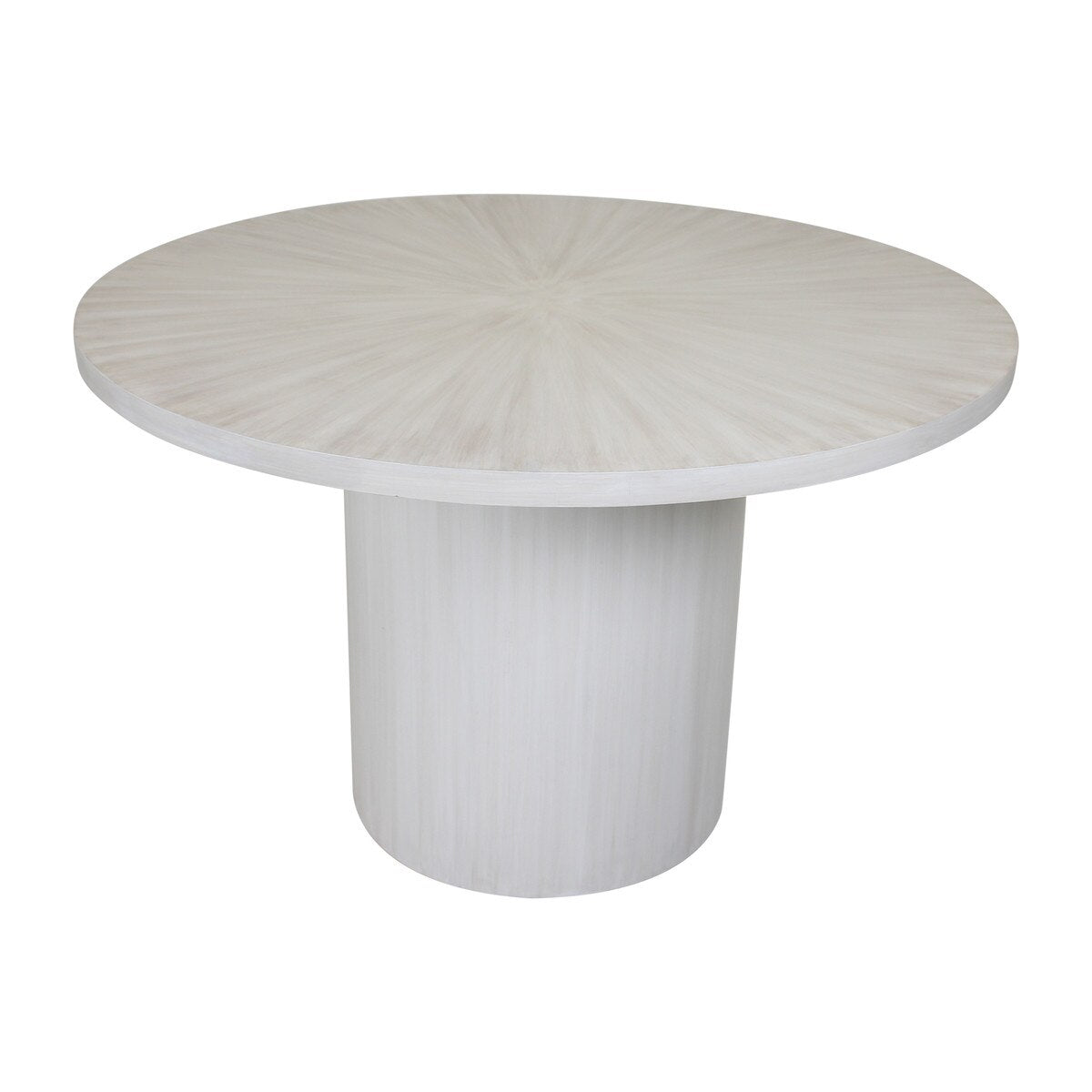 Zane 48" Round Dining Table, White Wash