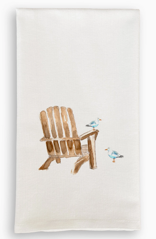 Beach Chair with Seagull Dishtowel