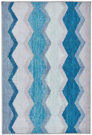 Safety Net Blue Machine Washable Rug
