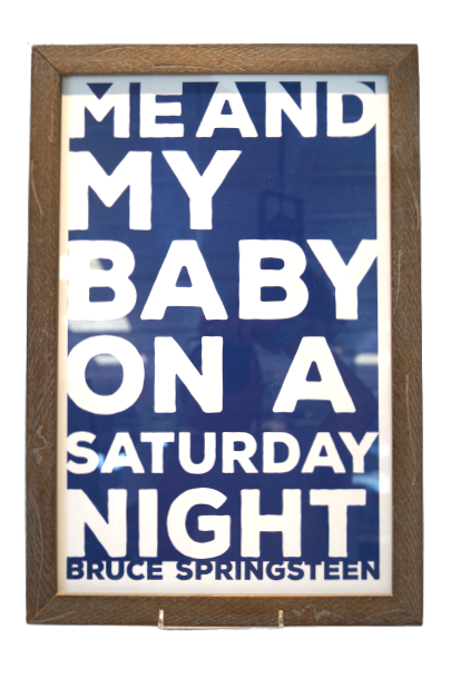 Me and my Baby Saturday Night Navy 11x17 Distressed Grey Frame