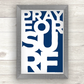 Pray for Surf 11x17 Distressed GreyFrame