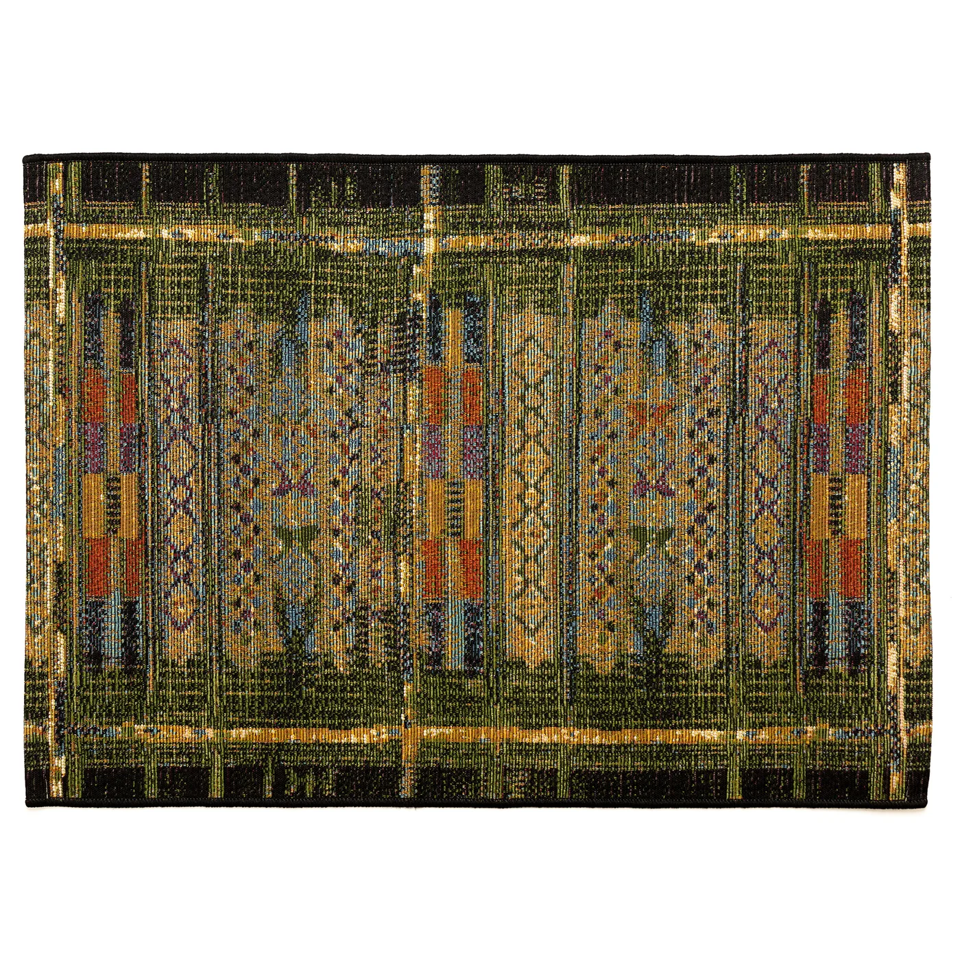 Esencia Tribal Stripe Indoor/Outdoor Mat Green