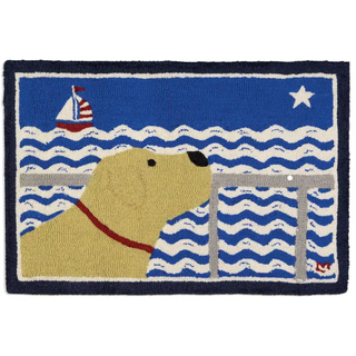 Star Gazing Yellow Lab 2x3 Rug with Dog
