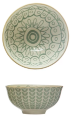 Stoneware Bowl w/ Pattern IV