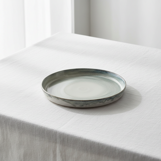 Stoneware Platter   Reactive Glaze   Blue & White
