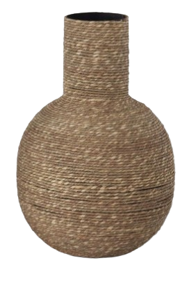 Metal Natural Jute Wrapped Vase - Large