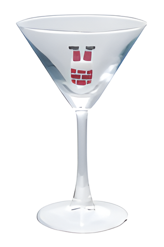 4 oz. Martini Glass with Hand Blown Holiday Figure VIII
