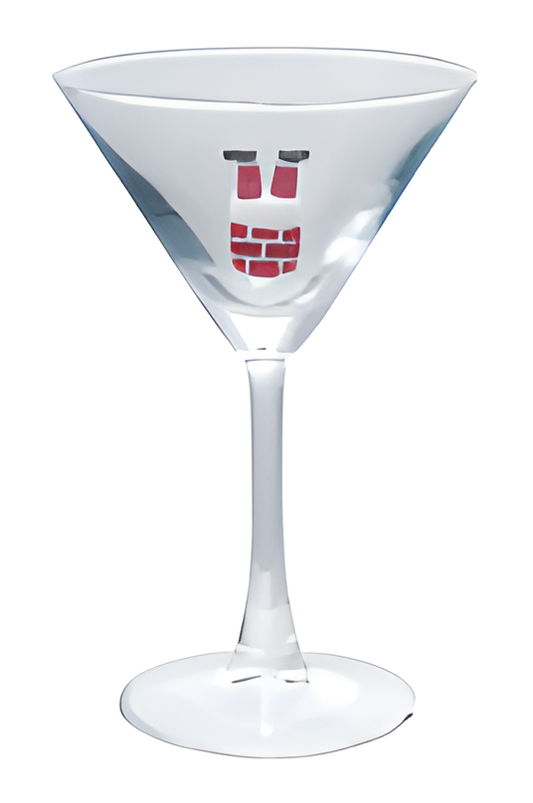 4 oz. Martini Glass with Hand-Blown Holiday Figure VIII