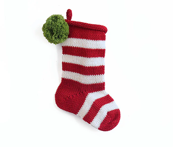 Mini Stripe Stocking - Red