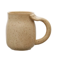 16 oz. Stoneware Mug w/ Whale Tail Handle Tan