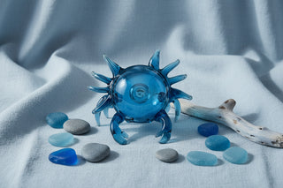 Crab   Handblown Glass   Large   Blue
