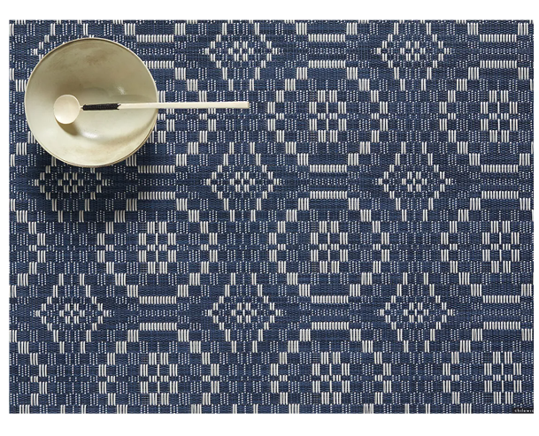 Overshot Table Mat 14x19 Denim