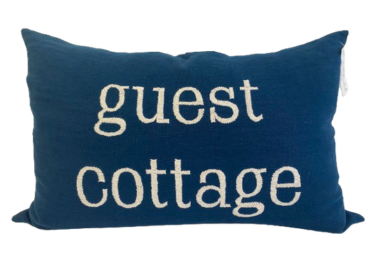 White on Indigo Guest Cottage Pillow 16x24 ***