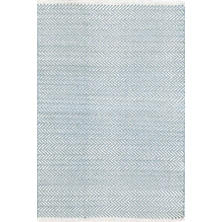 Herringbone Swedish Blue Woven Cotton Rug 2x3