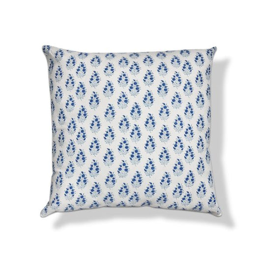 Phool Block Print Pillow - Blue Multi