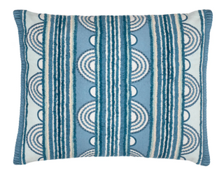 Button Embroidered Decorative Pillow   French Blue   16" Lumbar
