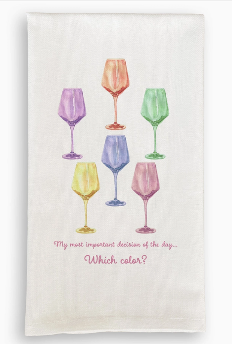 Colorful Wine Glasses Dishtowel