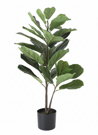 Faux Fiddle Fig Leaf Plant in Pot
