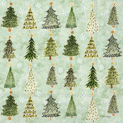 CHRISTMAS TREE PATTERN LUNCH NAPKIN