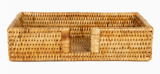 Artifacts Rattan Guest Towel/Napkin Holder with Cutout Honey Brown