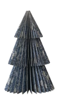 Handmade Folding Honeycomb Trees with Pattern - Blue - Small