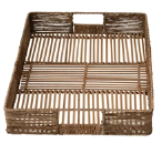 Hand-Woven Decorative Bamboo & Jute Trays with Handles - Medium