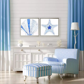 Indigo Shell I   Set of 2
