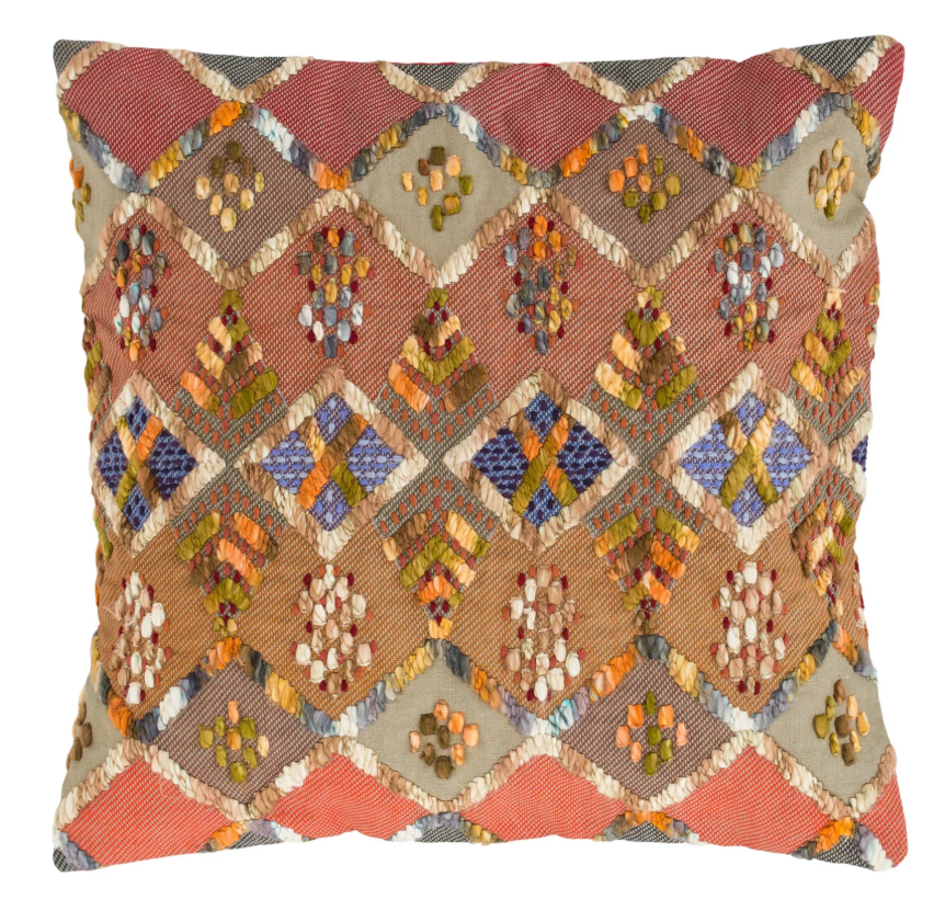 Kenya Embroidered Decorative Pillow - 20" Square