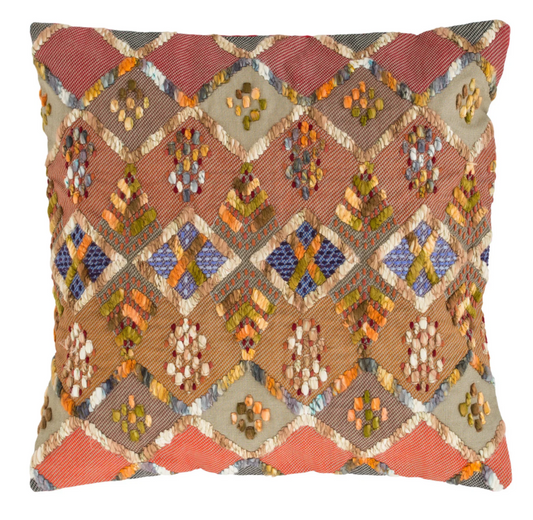 Kenya Embroidered Decorative Pillow - 20" Square