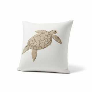 Sea Turtle Pillow   Linen   Porch 18"x18"
