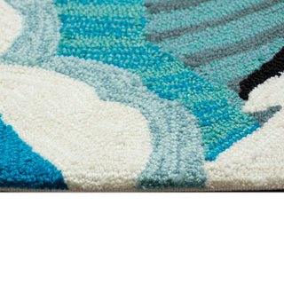 Front Porch Surfing Dogs Ocean Indoor/Outdoor Rug
