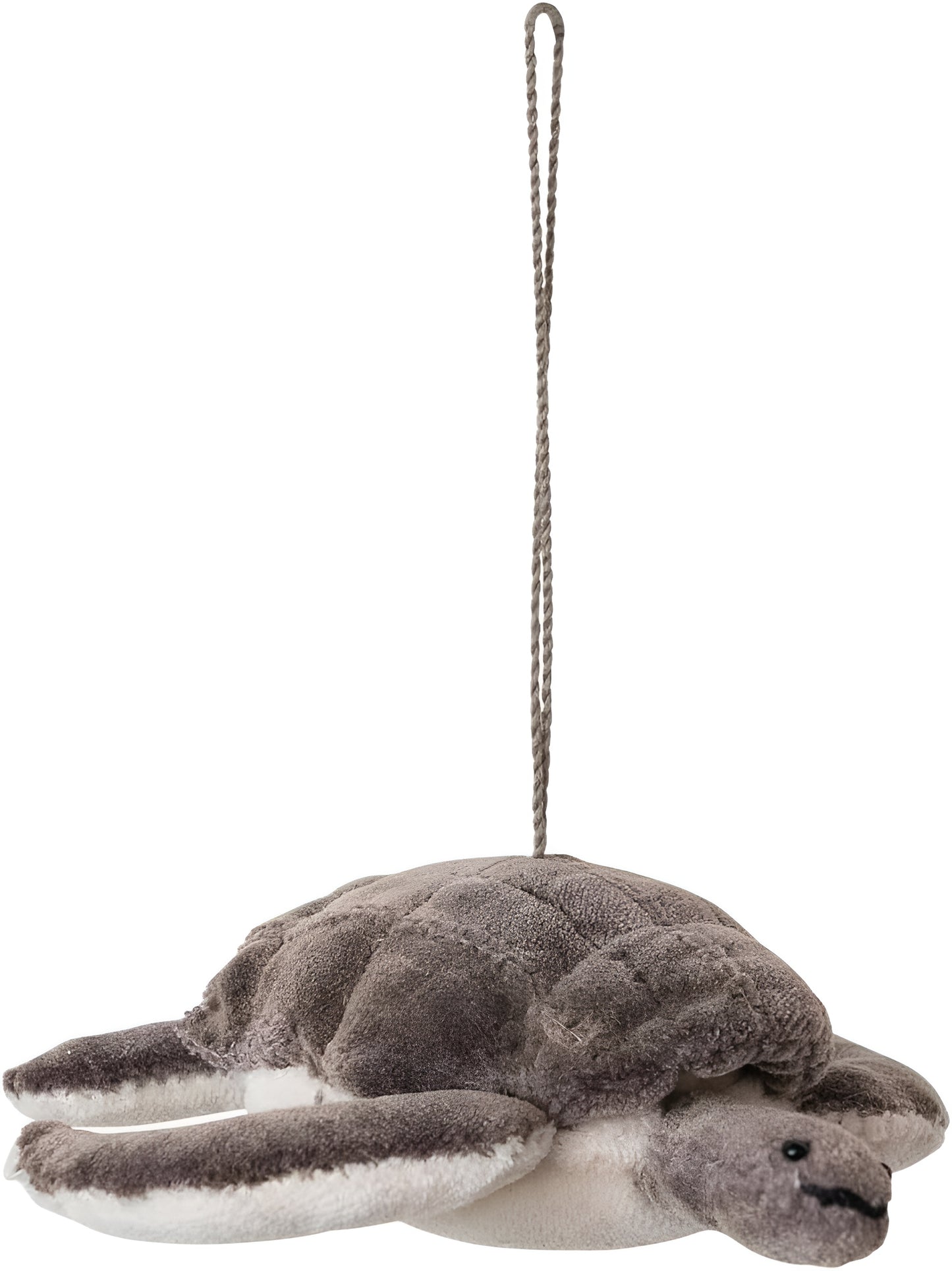 5"L x 1-1/2"H Handmade Cotton Velvet Sea Turtle Ornament, Olive Green & Cream Color