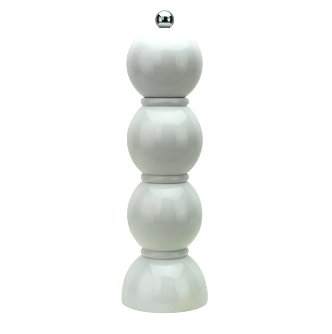 White Bobbin Salt or Pepper Mill