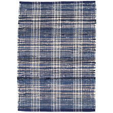 Denim Plaid Woven Cotton Rug 2x3