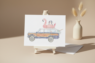 Check Wagon Sleeved Note Card
